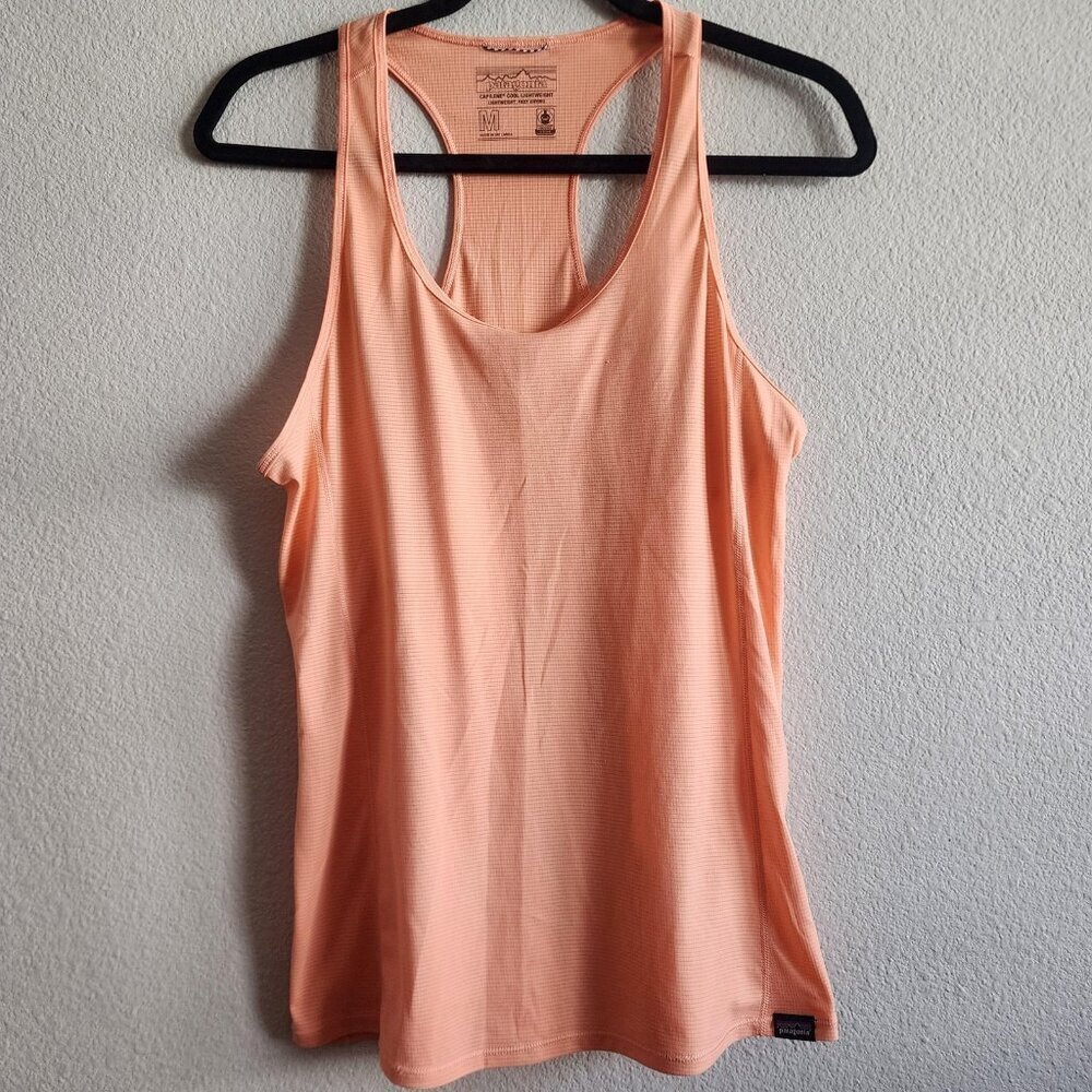 Patagonia Tank Top Womens Medium Orange Capilene Cool Lightweight Athletic Gym
